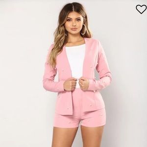 Fashion Nova Blazer and Matching Shorts Set